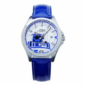 R2-D2 WATCH 全鋼色鋼殼 配 藍色皮帶