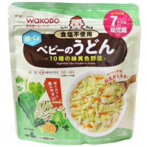 日本 Wakado和光堂嬰兒食品輕鬆仍然的嬰兒的烏冬面10種的蔬菜115g